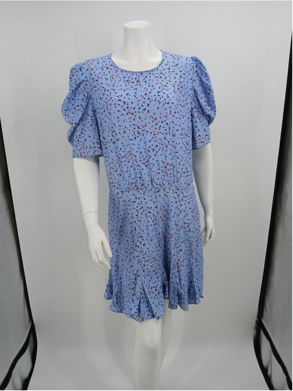 Veronica Beard Dress Womens Size 12 "Lila" Floral Silk Puff Mini Puff Sleeves